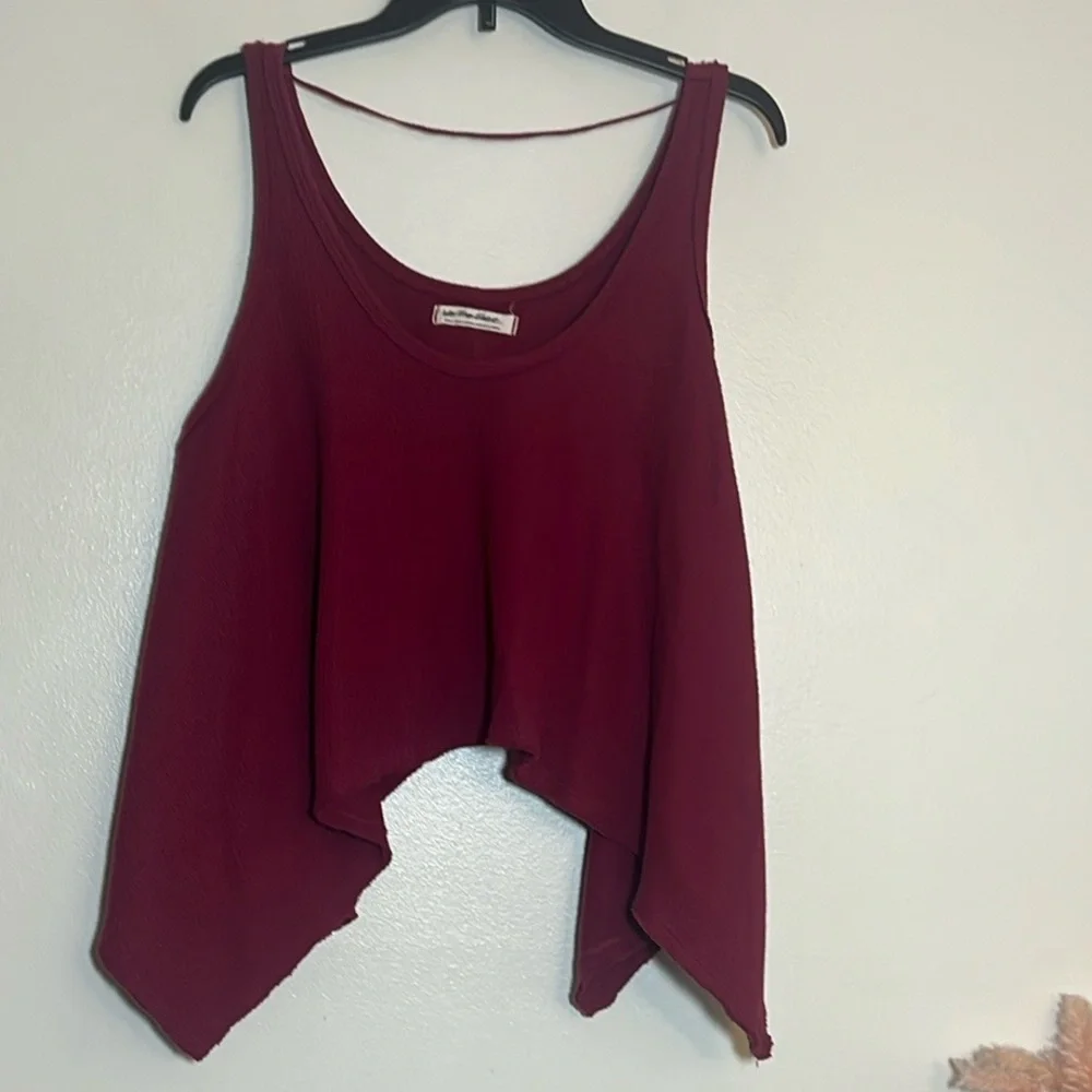 Free People We The Free Sing La La Flowy Gone Gogi Red Wine Tank Top Small